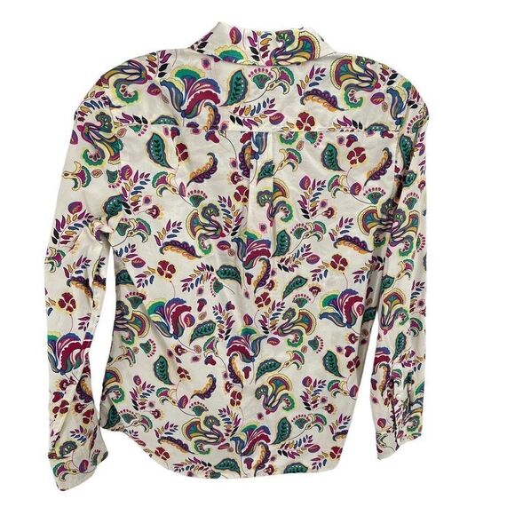 Talbots Womens Button Up Shirt Long Sleeve Floral Multicolor Small NEW NWT - Picture 2 of 10